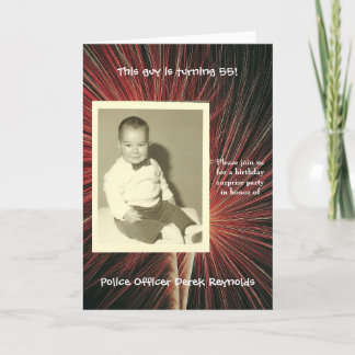 Feuerwerkspolizei Überraschung Geburtstagspartei Einladung