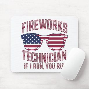 Feuerwerkstechniker 4. Juli Lustig USA Mousepad