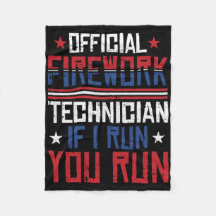 Feuerwerkstechniker 4. Juli Lustig Usa Pyro-tec Fleecedecke