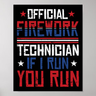 Feuerwerkstechniker 4. Juli Lustig Usa Pyro-Tec Poster