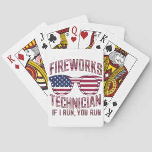 Feuerwerkstechniker 4. Juli Lustig USA Spielkarten
