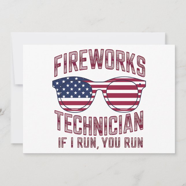 Feuerwerkstechniker 4th July Funny Usa Einladung (Vorderseite)