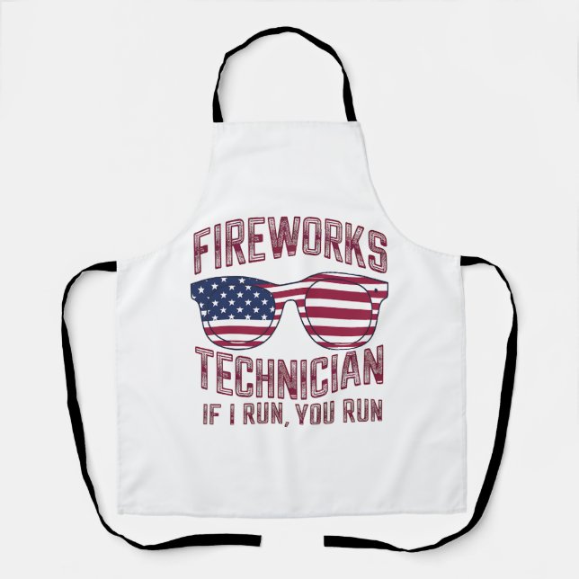 Feuerwerkstechniker 4th July Funny Usa Schürze (Vorderseite)
