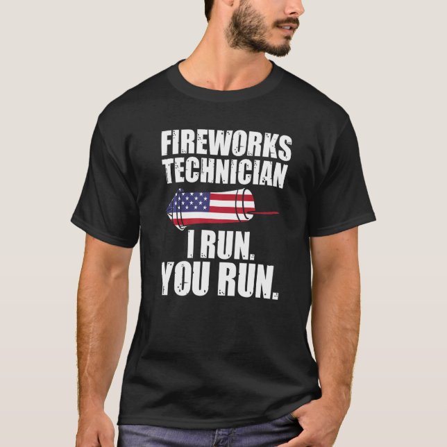Feuerwerkstechniker, den ich führe, Feuerwerk T-Shirt (Vorderseite)