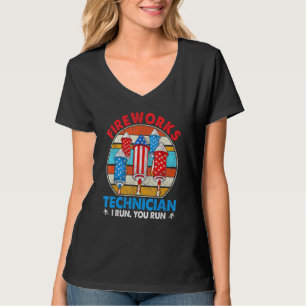 Feuerwerkstechniker Ich führe Sie laufen USA 4. Ju T-Shirt