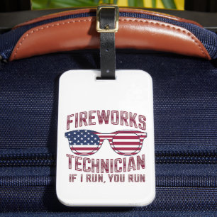 Feuerwerktechniker 4. Juli Lustig USA Gepäckanhänger