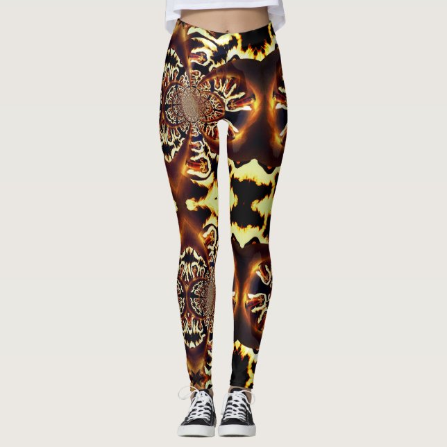 Feuerzauberkunst Leggings Fraktal Kunst (Vorderseite)