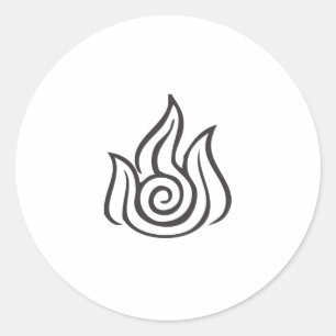 Feuerzeichen Runder Aufkleber