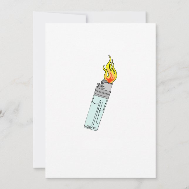 Feuerzeug- und Flammendesign Einladung (Vorderseite)