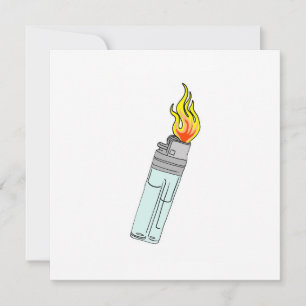 Feuerzeug- und Flammendesign Karte