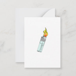 Feuerzeug- und Flammendesign Mitteilungskarte