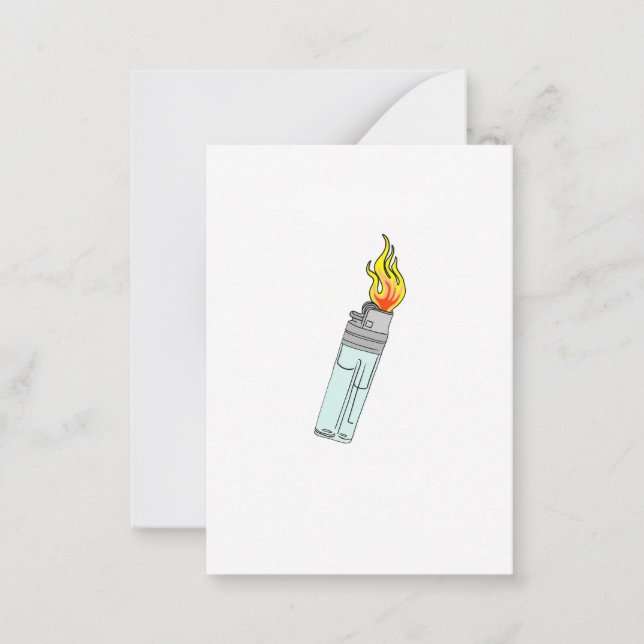 Feuerzeug- und Flammendesign Mitteilungskarte (Vorderseite)