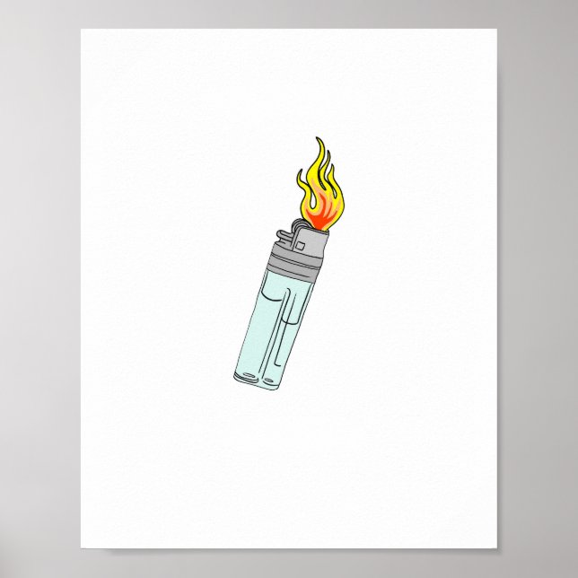 Feuerzeug- und Flammendesign Poster (Vorne)