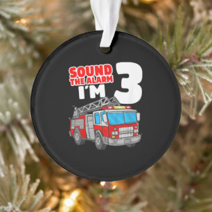 Feuerzug 3 Jahre alter Feuerwehrmann 3. Geburtstag Ornament
