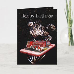 Feuerzug bei Kurzwahl, Geburtstag Karte