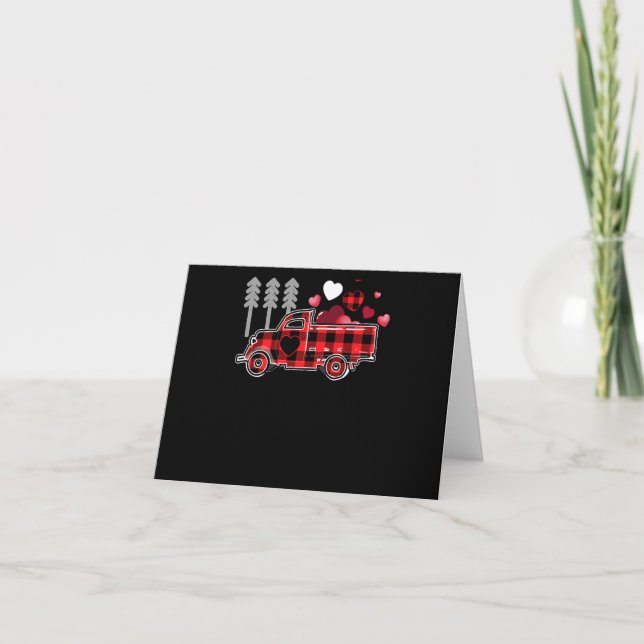 Feuerzug Buffalo Karierter Valentinstag Mama Vater Karte (Vorderseite)