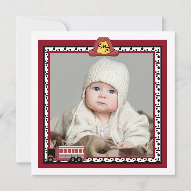 Feuerzug - Geburtsankündigung von Foto Ankündigung (Vorderseite)