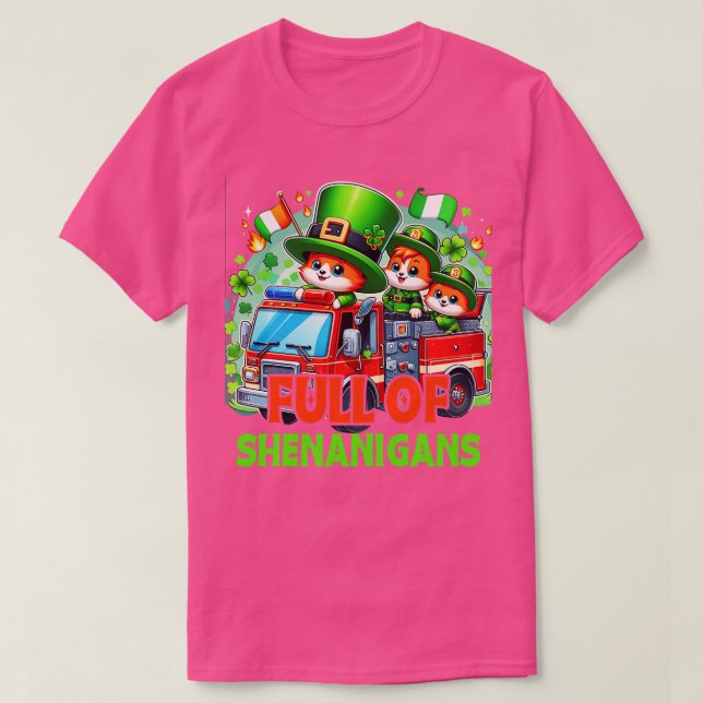 Feuerzug Kinder Kleinkinder Jungen St Patricks Day T-Shirt (Design vorne)