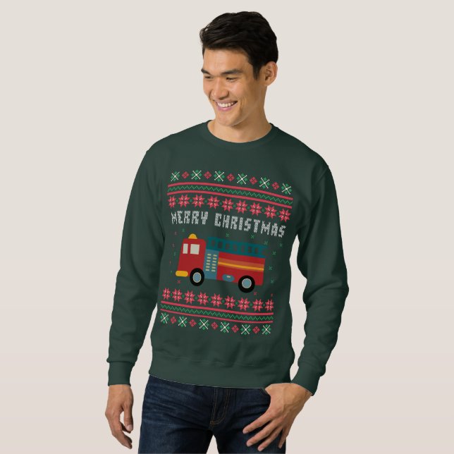 Feuerzug Ugly Weihnachtskraut Sweatshirt (Vorne ganz)