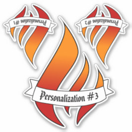 Feuerzunge oder Flammenzunge Personalisierte 3UP-S Aufkleber