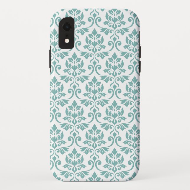 Feuille Damask Aquamarines Muster Case-Mate iPhone Hülle (Rückseite)