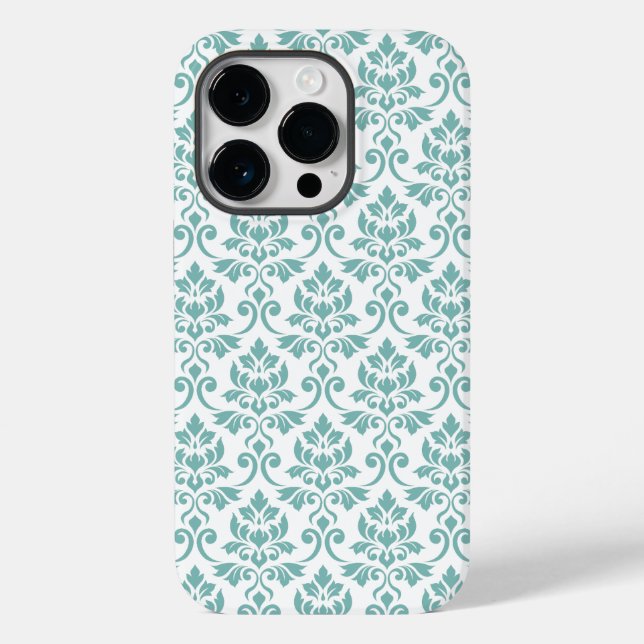 Feuille Damask Aquamarines Muster Case-Mate iPhone Hülle (Rückseite)
