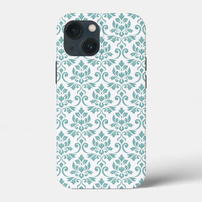 Feuille Damask Aquamarines Muster Case-Mate iPhone Hülle (Rückseite)