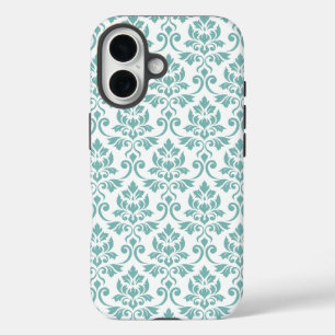 Feuille Damask Aquamarines Muster iPhone 16 Hülle