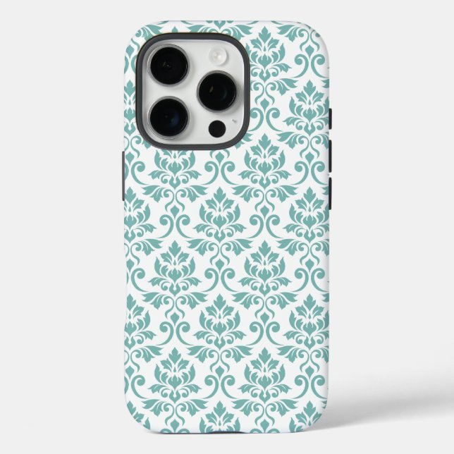 Feuille Damask Aquamarines Muster Case-Mate iPhone Hülle (Rückseite)