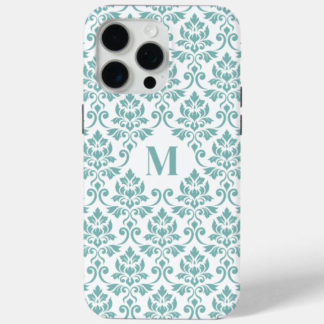 Feuille Damask Aquamarines Muster (Custom) Case-Mate iPhone Hülle (Rückseite)