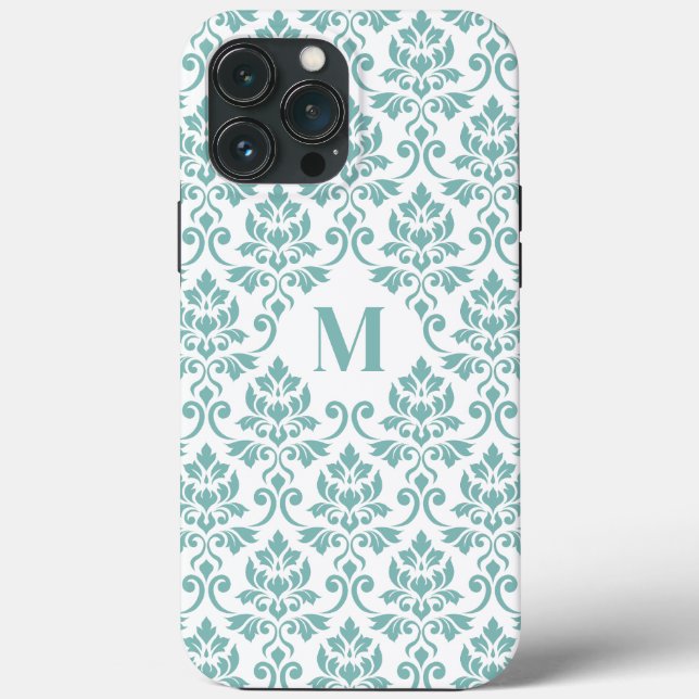 Feuille Damask Aquamarines Muster (Custom) Case-Mate iPhone Hülle (Rückseite)