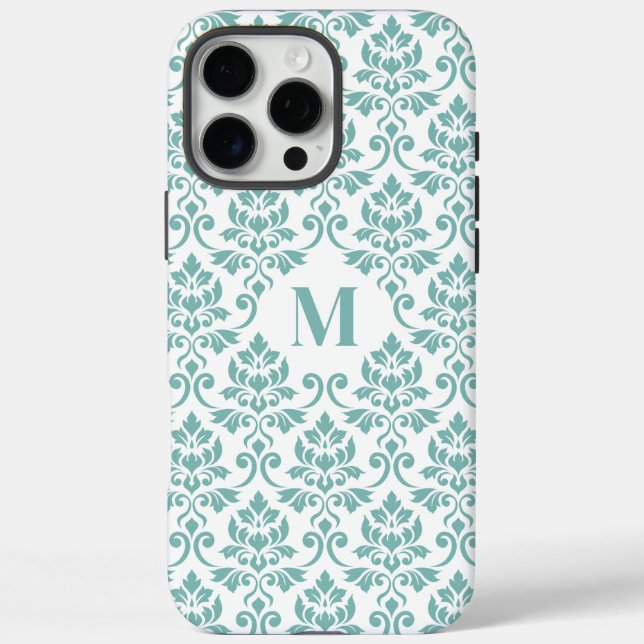 Feuille Damask Aquamarines Muster (Custom) Case-Mate iPhone Hülle (Rückseite)