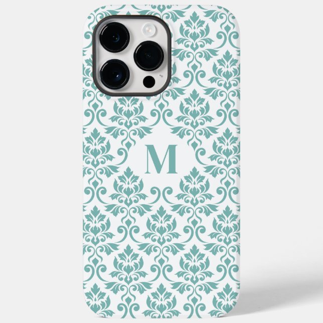 Feuille Damask Aquamarines Muster (Custom) Case-Mate iPhone Hülle (Rückseite)
