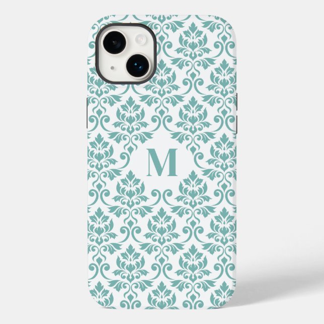 Feuille Damask Aquamarines Muster (Custom) Case-Mate iPhone Hülle (Rückseite)