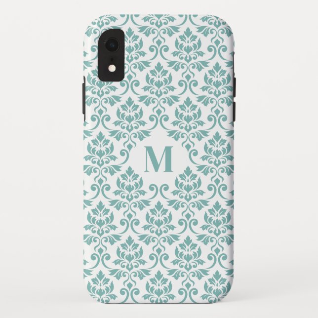 Feuille Damask Aquamarines Muster (Custom) Case-Mate iPhone Hülle (Rückseite)