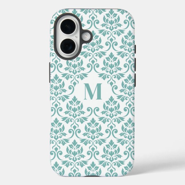 Feuille Damask Aquamarines Muster (Custom) Case-Mate iPhone Hülle (Rückseite)