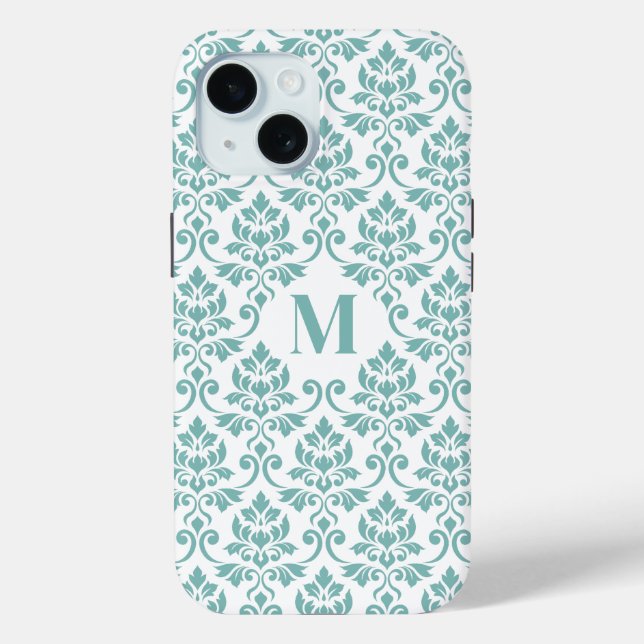 Feuille Damask Aquamarines Muster (Custom) Case-Mate iPhone Hülle (Rückseite)
