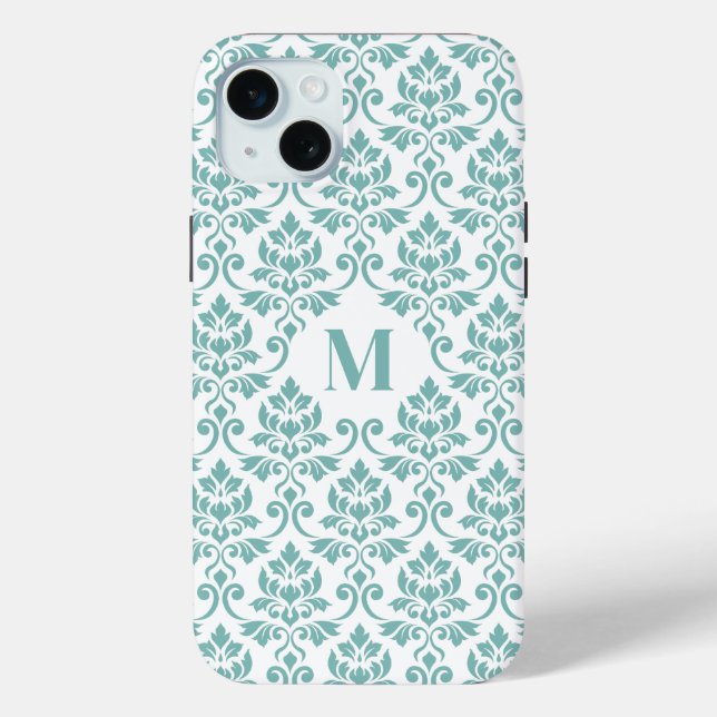 Feuille Damask Aquamarines Muster (Custom) Case-Mate iPhone Hülle (Rückseite)