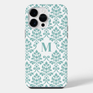 Feuille Damask Aquamarines Muster (Custom) iPhone 14 Pro Max Hülle