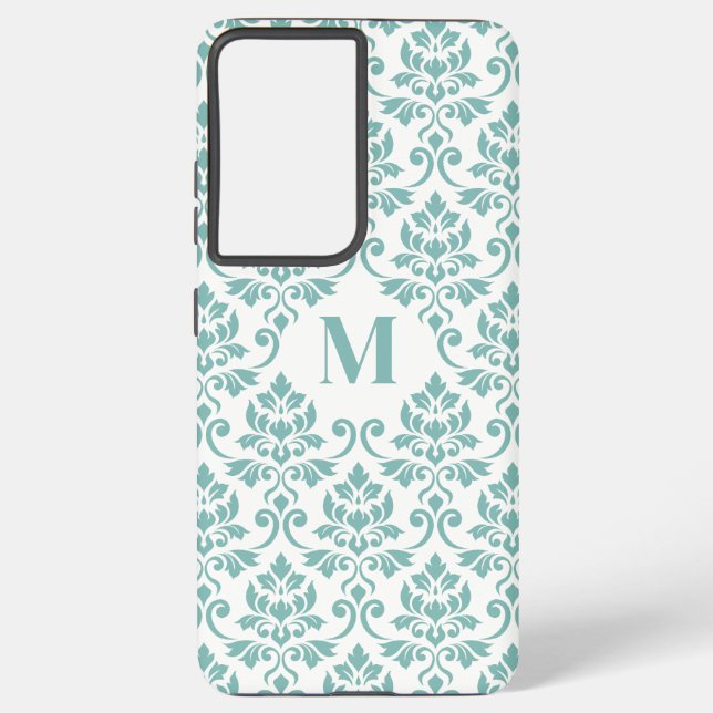 Feuille Damask Aquamarines Muster (Custom) Samsung Galaxy Hülle (Rückseite)