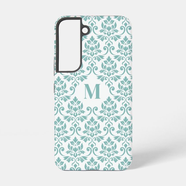 Feuille Damask Aquamarines Muster (Custom) Samsung Galaxy Hülle (Rückseite)