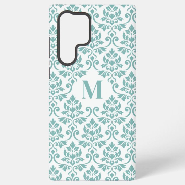 Feuille Damask Aquamarines Muster (Custom) Samsung Galaxy Hülle (Rückseite)