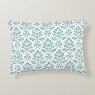 Feuille Damask Aquamarines Muster Dekokissen