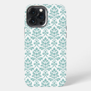 Feuille Damask Aquamarines Muster iPhone 13 Pro Max Hülle