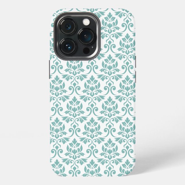 Feuille Damask Aquamarines Muster iPhone Hülle (Hinten)