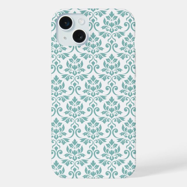 Feuille Damask Aquamarines Muster iPhone Hülle (Rückseite)