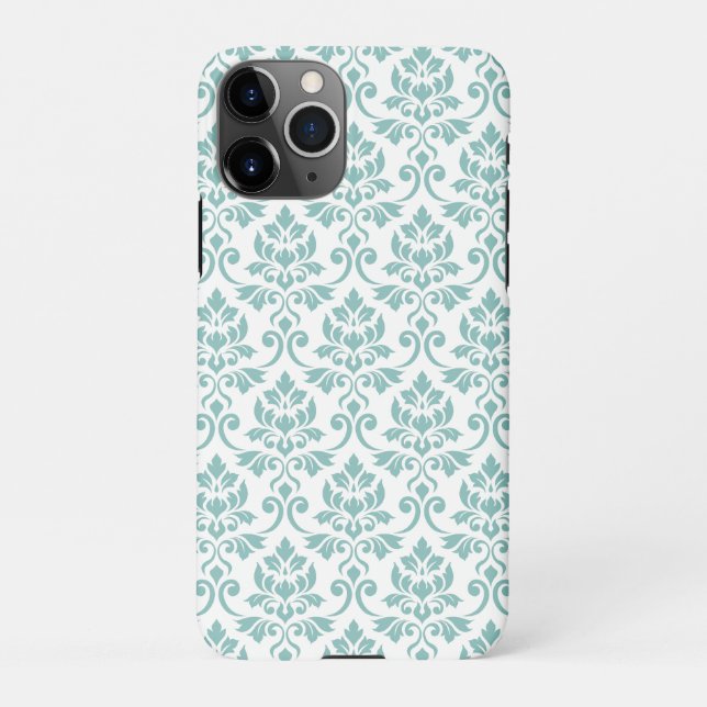 Feuille Damask Aquamarines Muster iPhone Hülle (Rückseite)