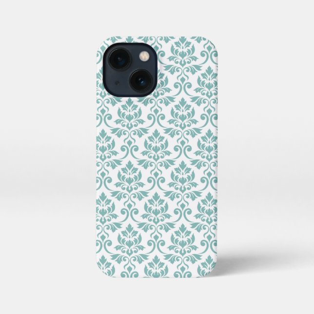Feuille Damask Aquamarines Muster iPhone Hülle (Rückseite)