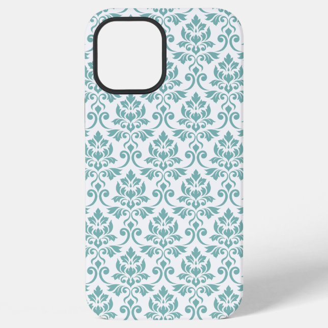 Feuille Damask Aquamarines Muster iPhone Hülle (Rückseite)