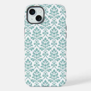 Feuille Damask Aquamarines Muster iPhone 15 Plus Hülle